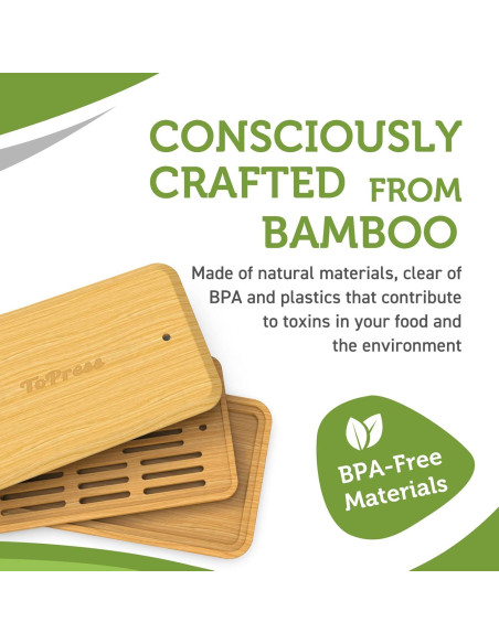 Prensa de Tofu YARKOR de Bambú con Colador y Bandeja 0.45kg Prensa de Tofu YARKOR de Bambú con Colador y Bandeja 0.45kg