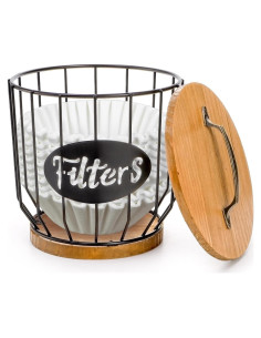 Soporte de Filtros de Café Yarlung con Tapa y Base de Madera