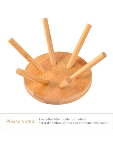 Soporte de Filtros de Café de Bambú CAFEMASY - Canasta 1-6 tazas