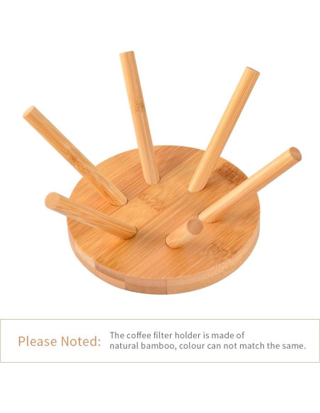 Soporte de Filtros de Café de Bambú CAFEMASY - Canasta 1-6 tazas