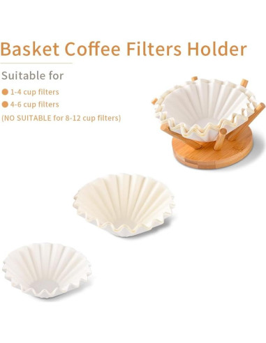 Soporte de Filtros de Café de Bambú CAFEMASY - Canasta 1-6 tazas