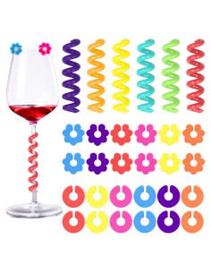 30 Marcadores de Bebida de Silicona Jolbndcv - Colores Brillantes