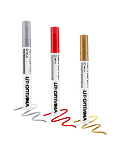 Marcadores de Vino Metálicos 3-Pack - Oro, Plata, Rojo