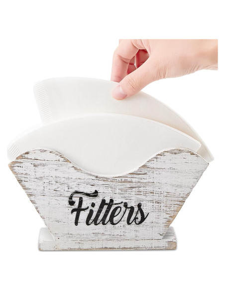 Soporte de Filtros de Café Juexica de Madera Rústica 17.5x9.5 cm Soporte de Filtros de Café Juexica de Madera Rústica 17.5x9.5 cm