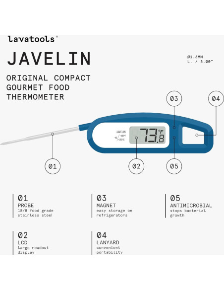 Termómetro Digital Instantáneo Lavatools Javelin Maíz 6.99 cm
