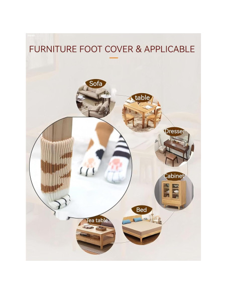 24 Calcetines para Patas de Muebles ZYGOTEE Antideslizantes