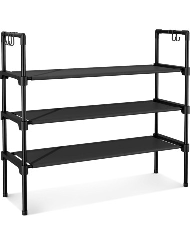 Estante para Zapatos LANTEFUL 3 Niveles Negro, Organizador Compacto