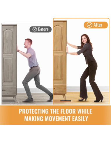 Deslizadores de Muebles TOMHUA 4 PCS Ovalados 24.1x14.6 cm