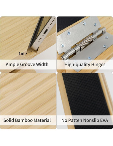 Mesa de brazo Jolitac de madera natural para sofá - 27.7x20.1 cm