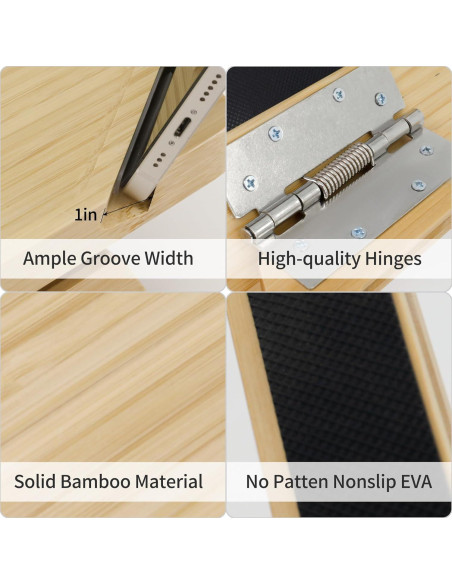 Mesa de brazo Jolitac de madera natural para sofá - 27.7x20.1 cm