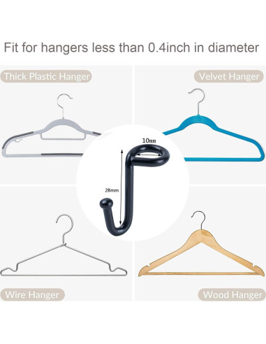 Ganchos Conectores para Perchas KOOBAY 36PCS Metal Negro