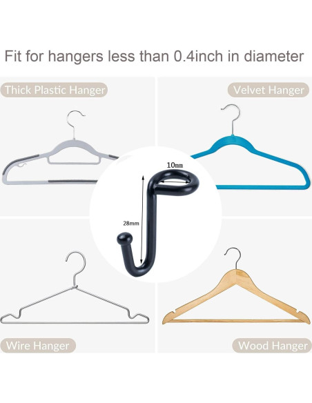 Ganchos Conectores para Perchas KOOBAY 36PCS Metal Negro Ganchos Conectores para Perchas KOOBAY 36PCS Metal Negro