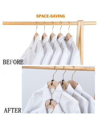 Ganchos Conectores para Perchas KOOBAY 36PCS Metal Negro