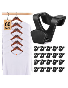 Ganchos Conectores de Perchas HOUSE DAY 60 Pack Negros