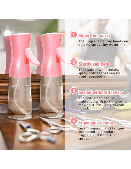 Botella de Spray Milukon 200ml Rosa Claro para Cuidado Personal