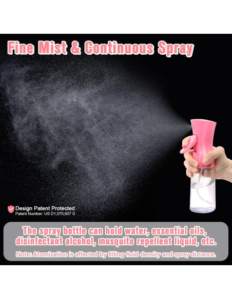 Botella de Spray Milukon 200ml Rosa Claro para Cuidado Personal