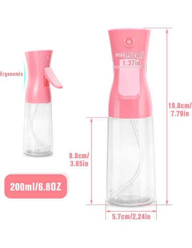 Botella de Spray Milukon 200ml Rosa Claro para Cuidado Personal