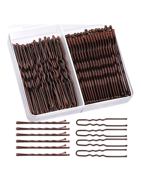 Set de 100 Horquillas Marrones Teenitor 5.08cm para Cabello