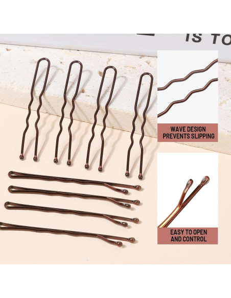 Set de 100 Horquillas Marrones Teenitor 5.08cm para Cabello