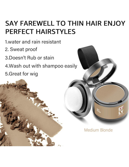 Polvo Retocador de Raíces EFLY 4g Rubio Medio - Cubrir Grises