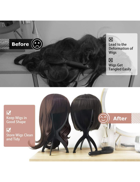 Soporte para Pelucas Dreamlover Negro 36 cm - Paquete de 3
