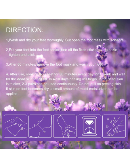 Mascarilla Exfoliante para Pies ILISYA - 5 Calcetines Lavanda