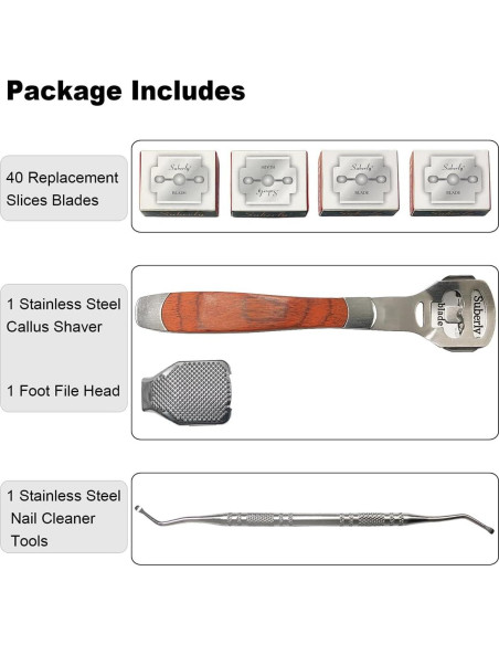 Set Raspador de Callos para Pies POQOD - 43 Piezas Set Raspador de Callos para Pies POQOD - 43 Piezas