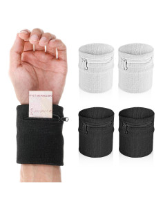 4 Cartera de Muñeca Tucnoeu para Deportes - Negro y Blanco