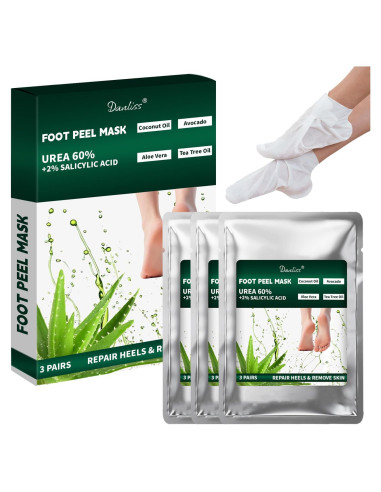 Mascarilla Exfoliante para Pies Danliss - 3 Paquetes con Urea y Aloe Vera