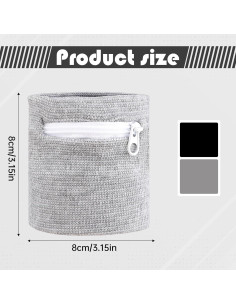 4PCS Bandas de Sudor para Muñeca Abeillo con Cremallera 2