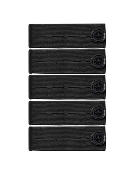 Extensor de Botón Elástico Ajustable BlingKingdom 5 Pcs - Negro Extensor de Botón Elástico Ajustable BlingKingdom 5 Pcs - Negro