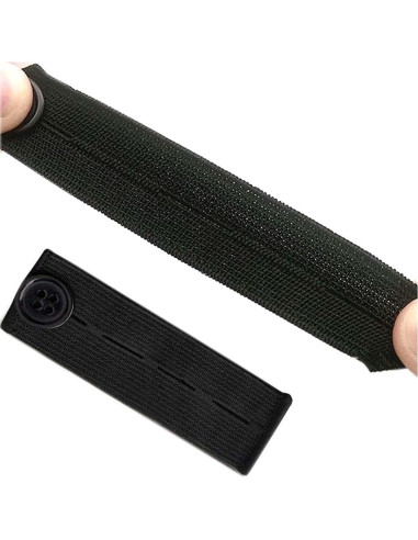 Extensor de Botón Elástico Ajustable BlingKingdom 5 Pcs - Negro