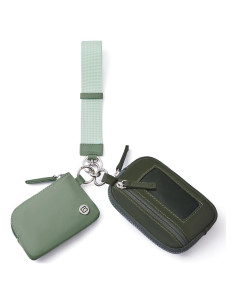 Cartera de muñeca POIUGOYA RFID Doble Bolsa Verde