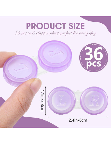Paquete de 36 estuches para lentes de contacto transparentes Paquete de 36 estuches para lentes de contacto transparentes