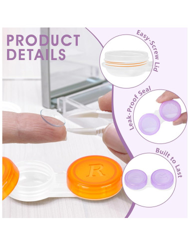 Paquete de 36 estuches para lentes de contacto transparentes