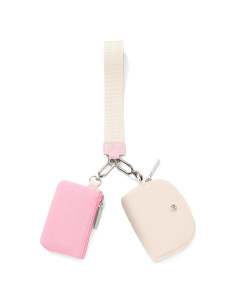 Cartera de muñeca Mum's Memory Mini Zip Rosa y Blanco