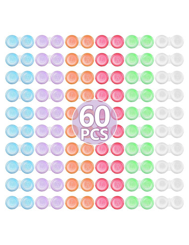 Paquete de 60 estuches para lentes de contacto transparentes