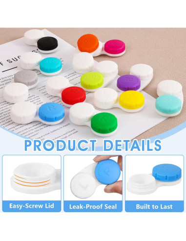 Estuches para Lentes de Contacto Phyyixs - 24 Piezas Coloridos