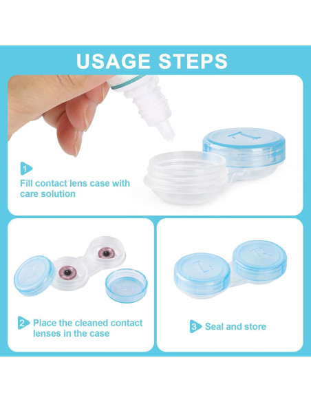 Paquete de 20 estuches para lentes de contacto KAOPET a prueba de fugas Paquete de 20 estuches para lentes de contacto KAOPET a prueba de fugas