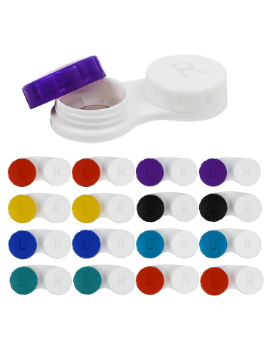 Paquete de 16 cajas para lentes de contacto Aoutrow coloridas