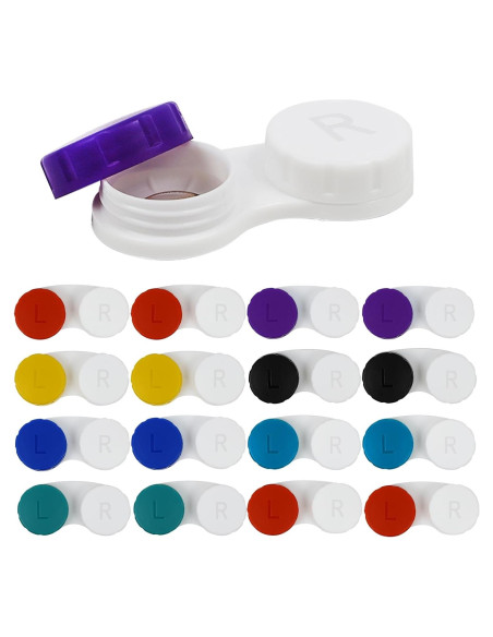 Paquete de 16 cajas para lentes de contacto Aoutrow coloridas