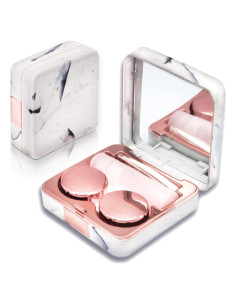 Estuche para Lentes de Contacto DLSYJHMGJFX Oro Rosa Portátil
