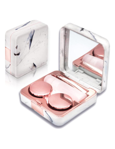 Estuche para Lentes de Contacto DLSYJHMGJFX Oro Rosa Portátil