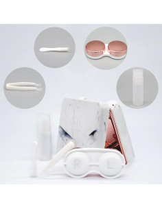 Estuche para Lentes de Contacto DLSYJHMGJFX Oro Rosa Portátil 2