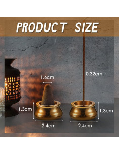Soporte para Incienso Dorado Suclain - 6 Pcs Latón 2.4 cm 2