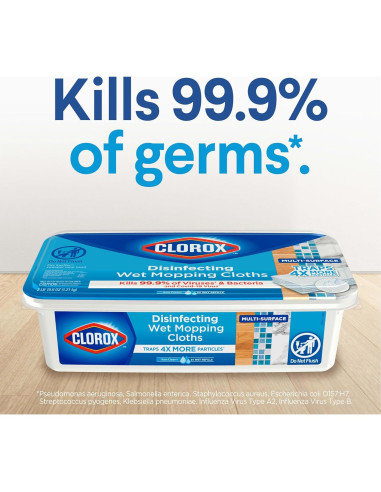 Paquete de Paños de Mopa Húmedos Desinfectantes Clorox - 48 Recargas