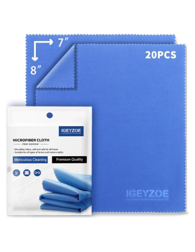 Paquete de 20 Paños de Microfibra iGeyzoe para Gafas