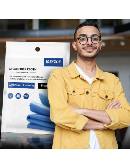 Paquete de 20 Paños de Microfibra iGeyzoe para Gafas
