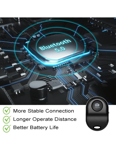 Control Remoto Inalámbrico Bluetooth Quepanda AB-001 para Smartphone - Paquete de 3 Control Remoto Inalámbrico Bluetooth Quepanda AB-001 para Smartphone - Paquete de 3