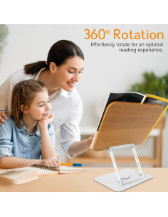 Soporte de Libro Trophable Plegable 360 con Clips y Base Antideslizante 2
